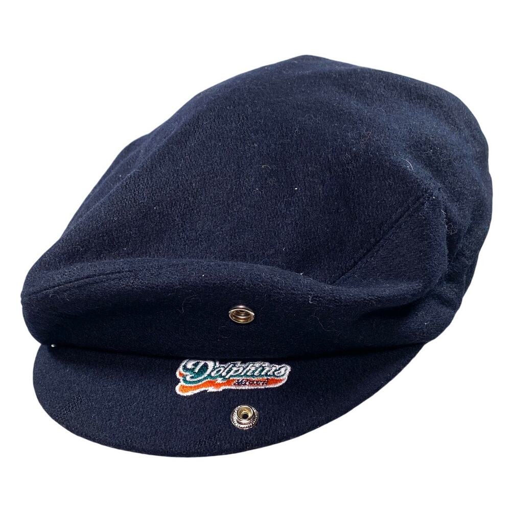 VTG Miami Dolphins Reebok Ivy Newsboy Cap Hat S-M Wool Adjustable Athleisure
